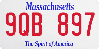 MA license plate 9QB897