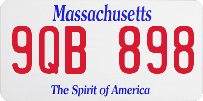 MA license plate 9QB898