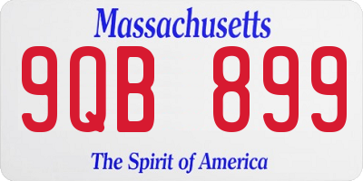 MA license plate 9QB899