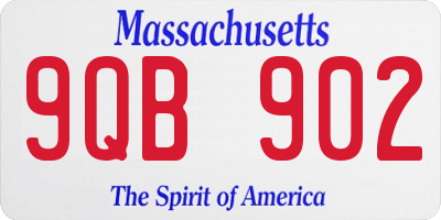 MA license plate 9QB902