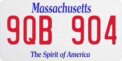 MA license plate 9QB904