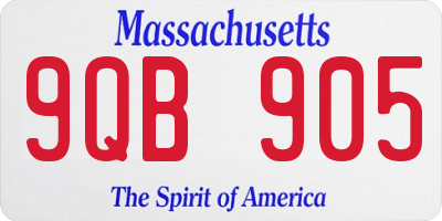 MA license plate 9QB905