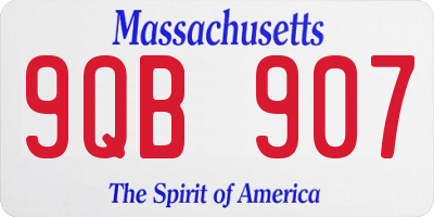 MA license plate 9QB907