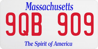 MA license plate 9QB909