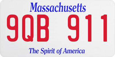 MA license plate 9QB911