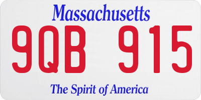 MA license plate 9QB915