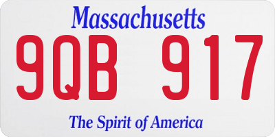 MA license plate 9QB917
