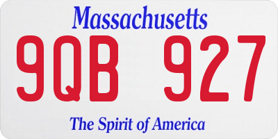 MA license plate 9QB927