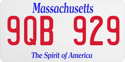 MA license plate 9QB929