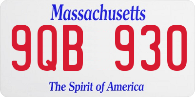 MA license plate 9QB930
