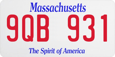 MA license plate 9QB931