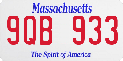 MA license plate 9QB933