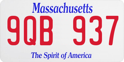 MA license plate 9QB937