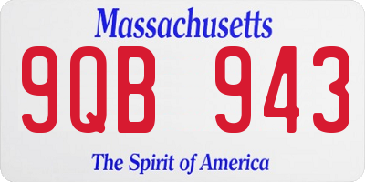 MA license plate 9QB943