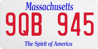 MA license plate 9QB945