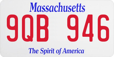 MA license plate 9QB946