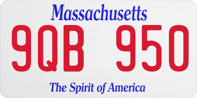 MA license plate 9QB950