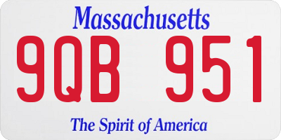 MA license plate 9QB951