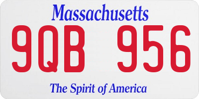 MA license plate 9QB956