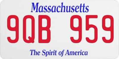 MA license plate 9QB959