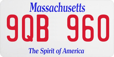 MA license plate 9QB960
