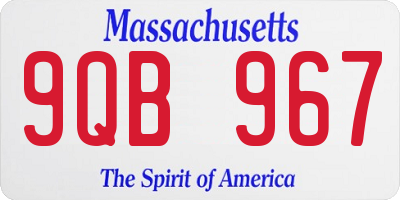 MA license plate 9QB967