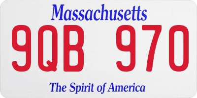 MA license plate 9QB970