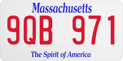 MA license plate 9QB971