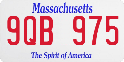 MA license plate 9QB975