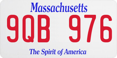 MA license plate 9QB976