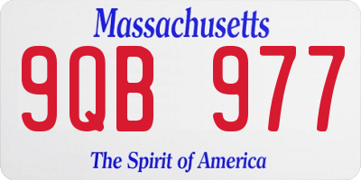 MA license plate 9QB977