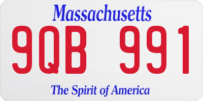 MA license plate 9QB991