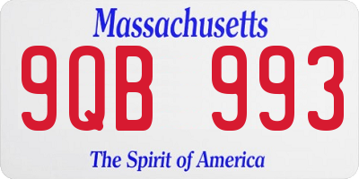 MA license plate 9QB993