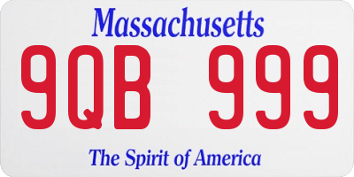 MA license plate 9QB999