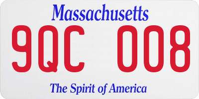 MA license plate 9QC008