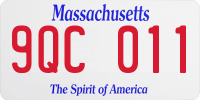 MA license plate 9QC011