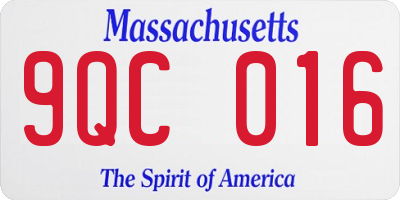 MA license plate 9QC016