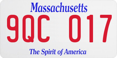 MA license plate 9QC017