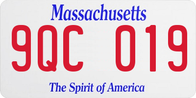 MA license plate 9QC019