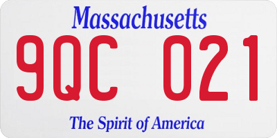 MA license plate 9QC021