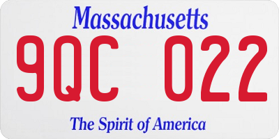 MA license plate 9QC022