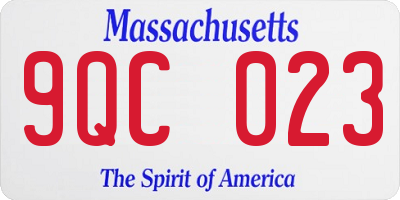 MA license plate 9QC023