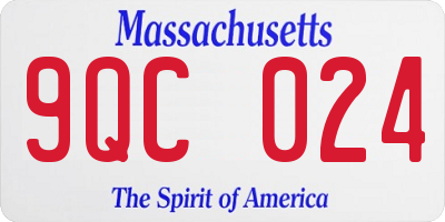 MA license plate 9QC024