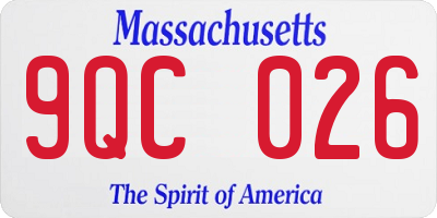 MA license plate 9QC026