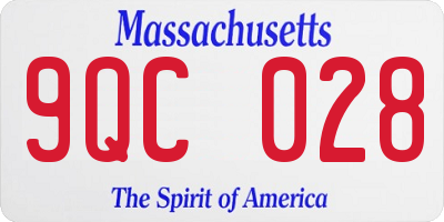 MA license plate 9QC028
