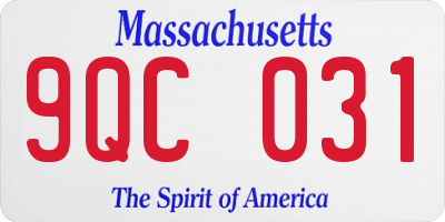 MA license plate 9QC031