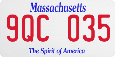 MA license plate 9QC035