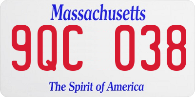 MA license plate 9QC038