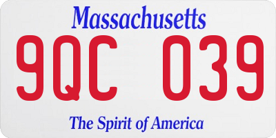 MA license plate 9QC039
