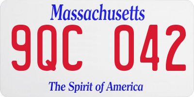 MA license plate 9QC042